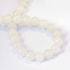 Jade blanco natural de hebras de perlas reronda X-G-E334-8mm-13-3