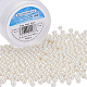 Pandahall 1 caja de perlas de vidrio teñidas ambientales perlas redondas perlas de vidrio beige para hacer joyas de 6 mm HY-BC0001-6mm-RB011