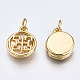 Brass with Natural Sea Shell Charms KK-Q277-021-NF-3