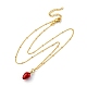 Латунные ожерелья с эмалевым кулоном из огнеупорного кирпича для женщин NJEW-K381-08C-G-4