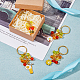 SUPERFINDINGS 1 Set Flower/Bee/Orange Juice Alloy Enamel Pendant Keychain KEYC-FH0001-38A-5