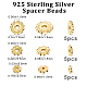 Beebeecraft 1 Box 15Pcs Flower Spacer Beads Sterling Silver 3 Size 4.5/5.5/7.5mm Small Round Daisy Flower Sided Spacer Beads Caps for DIY Jewellery Making Bracelets Earrings (Gold) STER-BBC0001-95G-2