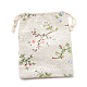 コットンラッピングポーチ巾着袋  印刷された花で  カラフル  18x13cm ABAG-S003-07A-3