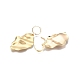 Boucles d'oreilles pendantes ovales en laiton torsadées pour femmes EJEW-N012-56-2