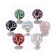 Adjustable Natural & Synthetic Mixed Stone Finger Rings RJEW-L090-A-1
