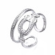 304 Stainless Steel Oval Open Cuff Ring RJEW-T023-25P-3