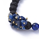 Bracelets extensibles à perles rondes en pierre de lave naturelle BJEW-JB05118-3