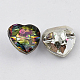 1-Hole Taiwan Acrylic Rhinestone Heart Buttons BUTT-F017-13mm-13-2
