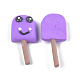 手作り樹脂クレイカボション  笑顔でアイスクリーム  青紫色  34~40x16~18x6~8mm CLAY-T015-04B-2