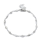 304 bracelets chaîne à maillons losange en acier inoxydable pour femme BJEW-D023-01P-1