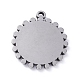 304 Stainless Steel Pendant Cabochons Settings STAS-P288-19P-2