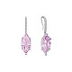 TINYSAND Rhodium Plated 925 Sterling Silver Earring TS-E402-P-2