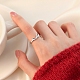 925 anillo ajustable de plata de ley con baño de rodio para mujer RJEW-G302-03P-4