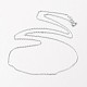 Rhodium Plated 925 Sterling Silver Cable Chain Necklaces NJEW-N0048-39-16-2