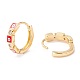 Квадратные серьги-кольца с эмалью от сглаза для женщин EJEW-I260-45G-NR-3