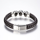 Men's Braided Leather Cord Bracelets BJEW-H559-18B-3