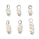 6 pièces 2 styles pendentifs de perles d'eau douce de culture naturelle PALLOY-JF02265-01-1