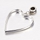 Rack Plating Alloy Heart Dangle Charms PALLOY-JF00266-2