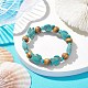 Эластичные браслеты из синтетической бирюзы BJEW-JB10291-02-1
