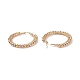 2 paio di orecchini a cerchio con perline intrecciate in ottone tondo a 2 colori EJEW-JE05080-3