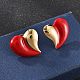 201 серьги-гвоздики в форме сердца из нержавеющей стали EJEW-P304-07G-1