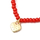 Heart Alloy Enamel Charm Necklace for Girl Women NJEW-JN03691-7