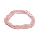 Braccialetto elasticizzato con perline di pepite di quarzo rosa naturale BJEW-F462-01-2