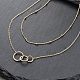 Двухслойные ожерелья из сплава с 3 кольцом для женщин FS-WG29DD6-01-3