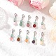 10 шт. круглые подвески из натуральных и синтетических драгоценных камней HJEW-JM03552-1