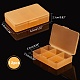 Nbeadsプラスチックボックス  ビーズ保存容器  6のコンパートメント  長方形  オレンジ  8.5x5.8x2.1cm  コンパートメント：2.5x2.5センチメートル  6区画/ボックス CON-NB0001-60-7