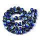 Chapelets de perles d'argent en verre de chalumeau manuelles FOIL-T003-03B-2