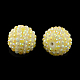 Perles rondes en strass en résine de couleur AB RESI-S313-34x36-01-1