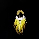 Iron Woven Web/Net with Feather Pendant Decorations AJEW-B017-12-5