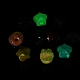 UVメッキ不透明アクリルビーズ  虹色の  暗闇で光る  スター  ミックスカラー  15x15.5x14mm  穴：3.5mm X-MACR-K351-01-4