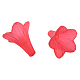 つや消しの花のアクリルビーズ  レッド  約21mm長  23 mm幅  穴：1.5mm X-PL631-3-1