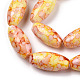 Baking Painted Glass Beads Strands DGLA-S115-22x10mm-S35-3