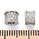Rhodium Plated 925 Sterling Silver Micro Pave Cubic Zirconia Beads STER-T004-88G-3