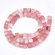 Cuentas de cristal de cuarzo cereza hebras G-S357-G14-2
