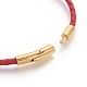 Pelle intrecciata making braccialetto cavo MAK-L018-02B-M-4