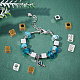 Dicosmétique 100 pièces 2 couleurs cube avec symbole om perles 4.5mm vintage cube perles carrées perles de charme de yoga perles de cube en vrac d'énergie perles d'espacement en vrac en métal perles en alliage pour la fabrication de bijoux FIND-DC0002-53-6