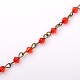 Chaînes de perles de verre bicone manuelles pour fabrication de bracelets et colliers AJEW-JB00049-05-1