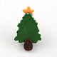 手作りのクリスマスツリーポリマークレイペンダント  グリーン  30x19x7mm  穴：1mm X-CLAY-R060-24-2