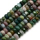 Faceted Natural Indian Agate Rondelle Bead Strands G-M065-8mm-12-1