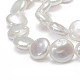 Cuentas de perlas keshi de perlas barrocas naturales redondas planas hebras PEAR-R015-17-3