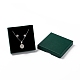 ペーパー スポンジ マット ネックレス ボックス  正方形  濃い緑  9x9x1.6cm  内径：8.3x8.3x1のCM OBOX-G018-01B-01-1