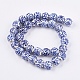 Perles en porcelaine bleue et blanche manuelles PORC-G002-29-1