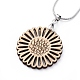Undyed Wood Dangle Earrings & Pendant Necklaces Jewelry Sets SJEW-JS01057-3