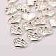 Wedding Theme Antique Silver Tone Tibetan Style Alloy Heart with Step Dad of Bride Rhinestone Charms TIBEP-N005-22A-2