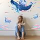 SUPERDANT Large Whale Wall Decals Colorful Whale in The Sky Clouds Wall Sticker DIY Peel and Stick Removable Murals Stickers for Kids Bedroom Nursery Living Room Decoration DIY-WH0228-686-3