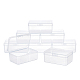 Superfindings 8 paquete de cuentas de plástico transparente contenedores de almacenamiento cajas con tapas 8.4x5.6x3.2 cm pequeño rectángulo organizador de plástico cajas de almacenamiento para cuentas joyería artesanía de oficina CON-WH0074-67-1